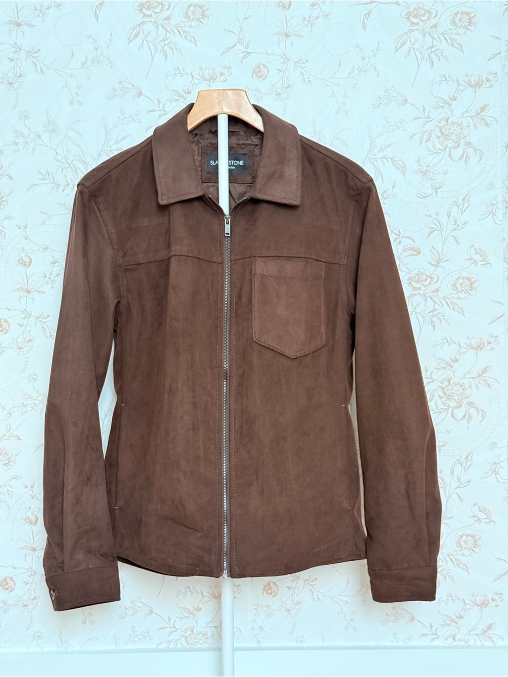 Slate & Stone Brown Suede Zip Shirt Jacket